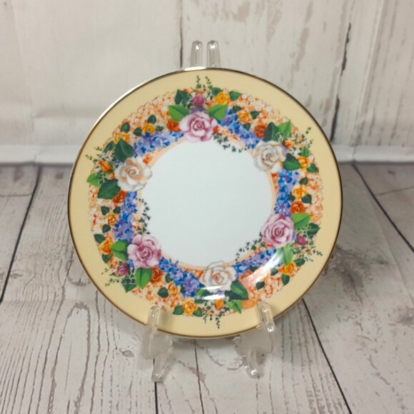 Floral 8" Salad Dessert Plate Set Of 4 Box Punch Studio Spring Garden Porcelain - Picture 2 of 14